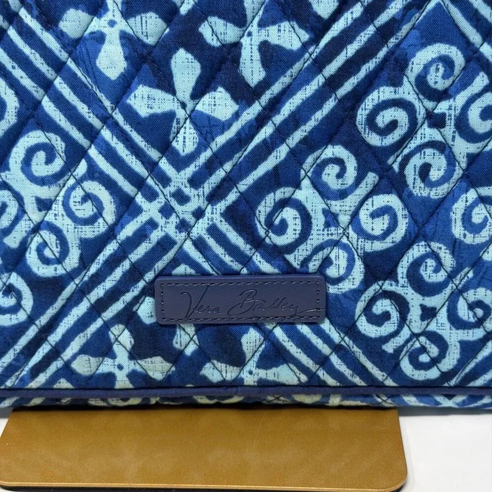 Vera Bradley Cuban Tiles Laptop Sleeve Case Quilted Zip Padded Blue